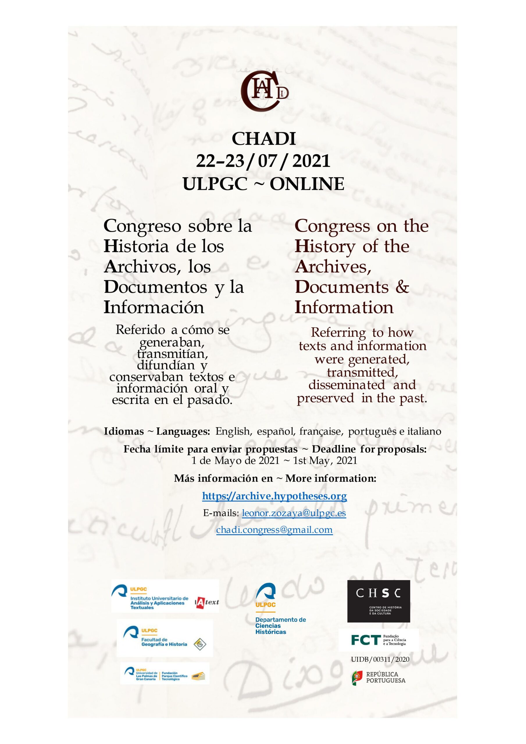Congress on the History of the Archives, Documents & Information