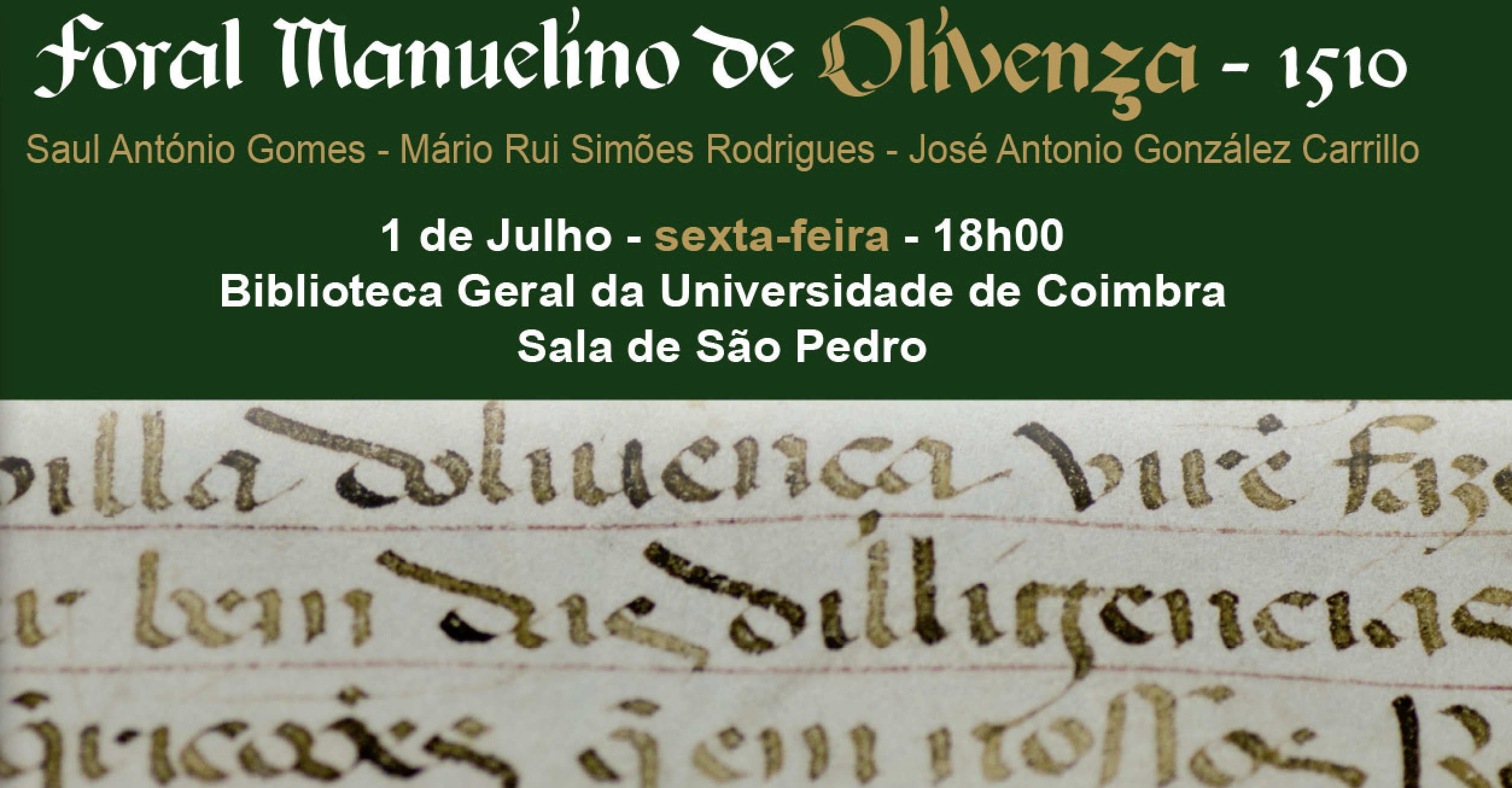 Apresentação da obra Foral Manuelino de Olivença 1510