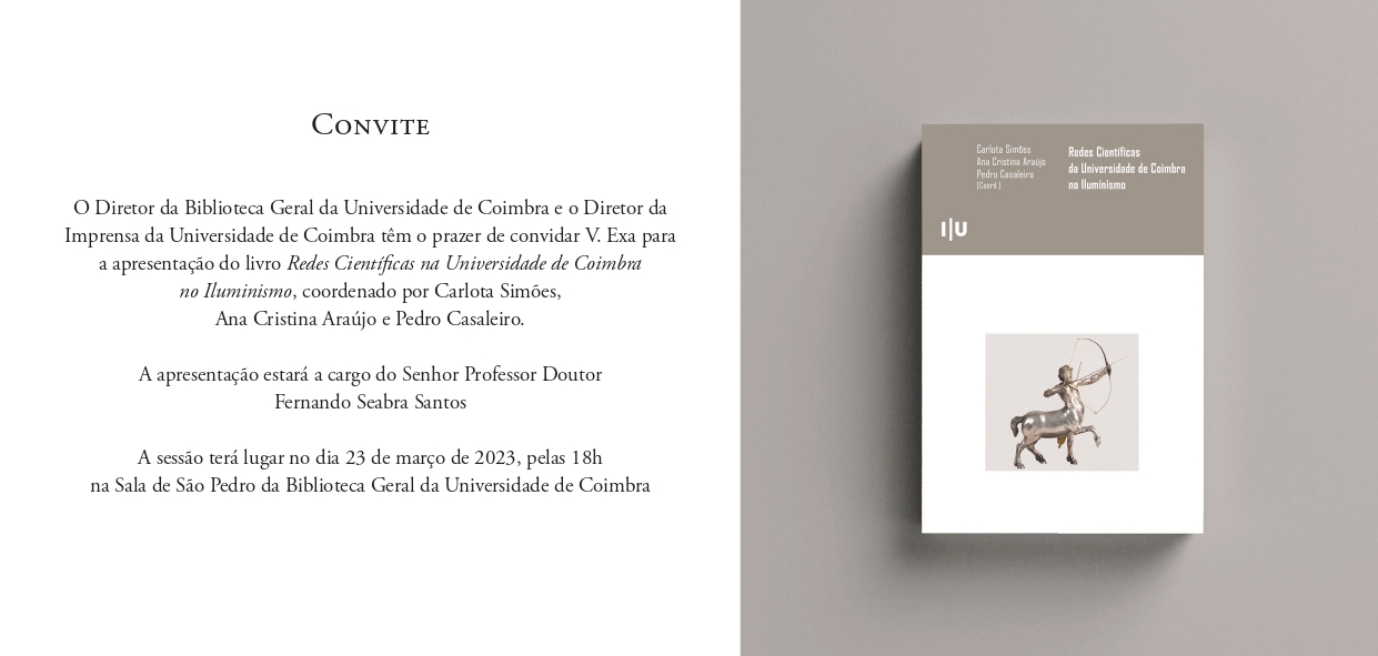 Presentation of the book “Redes científicas na Universidade de Coimbra no Iluminismo”